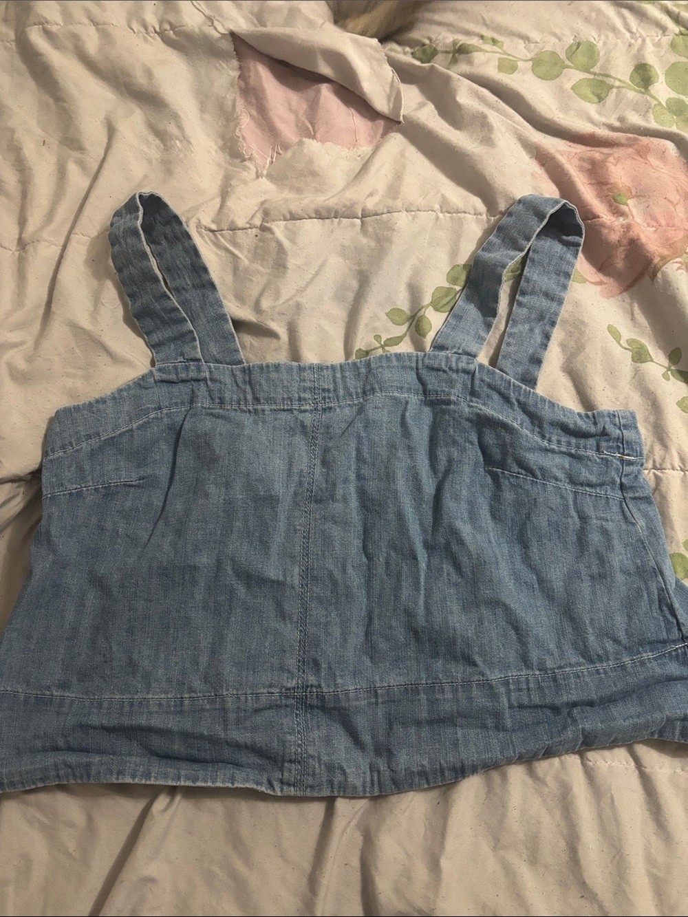 Banana Republic Light Blue Denim Cropped Tank - Picture 1 of 1
